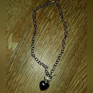 Chic Silver Heart Charm Necklace